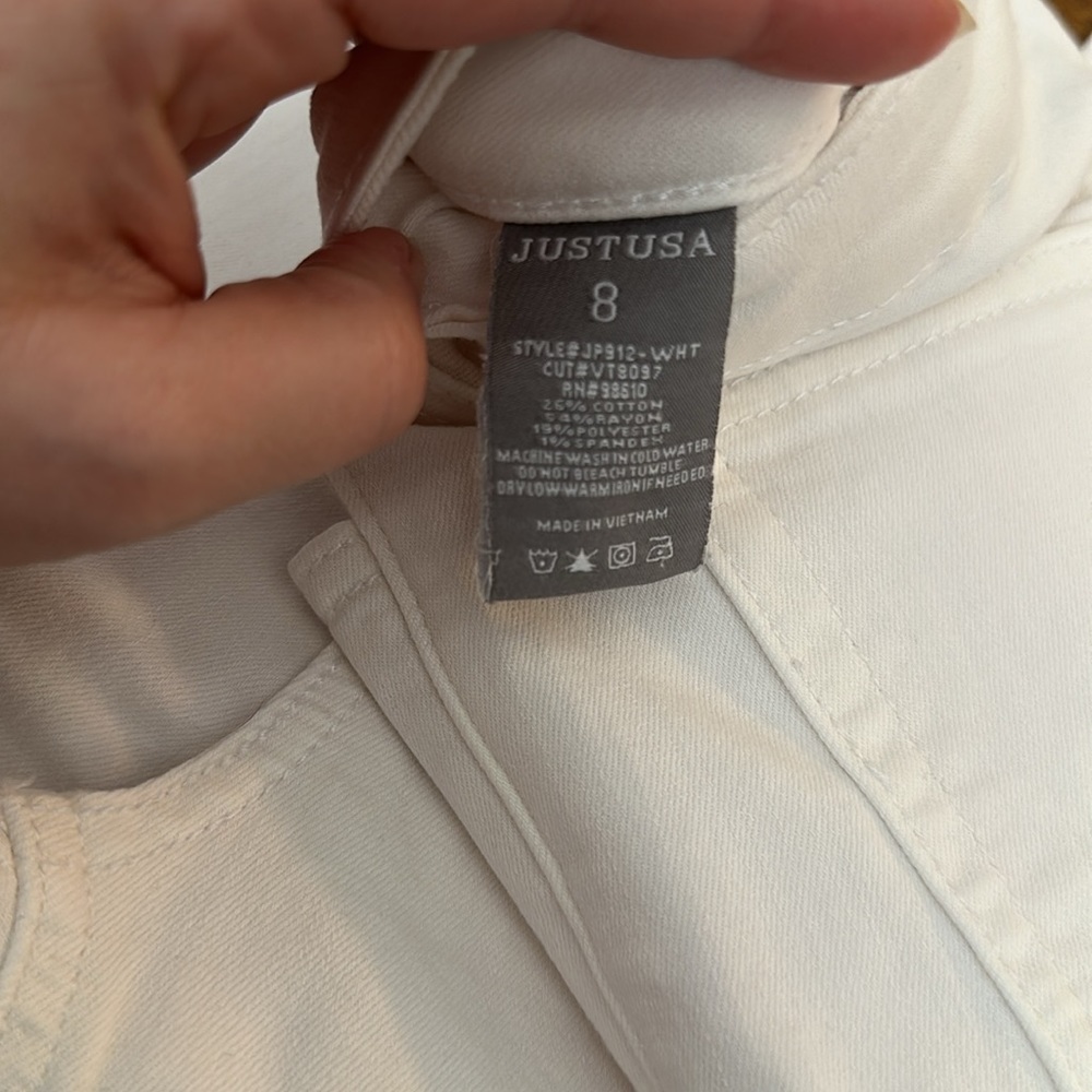 JUST USA white button fly jeans - Picture 3 of 6